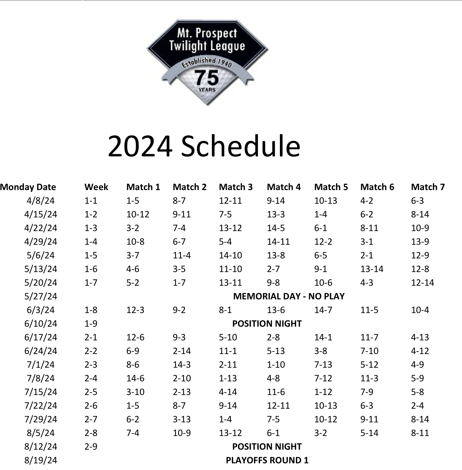 2023 schedule